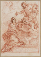 K I 056
          <br/>
          Christus in glorie verschijnt aan vrouwelijke heilige
          <br/>
          <em>Calandrucci, Giacinto (1646-1707)</em>